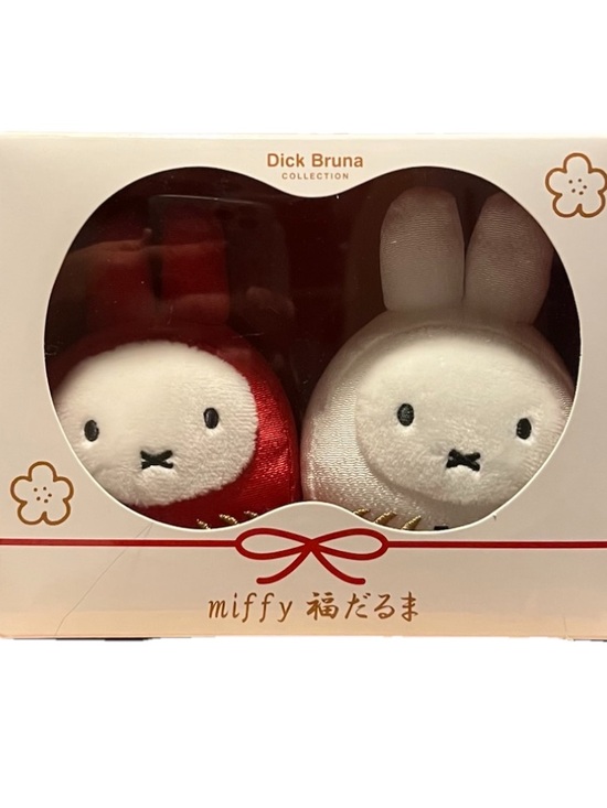 Sekiguchi Other - Dick Bruna Collection Miffy Plush Daruma Duo - Red and White